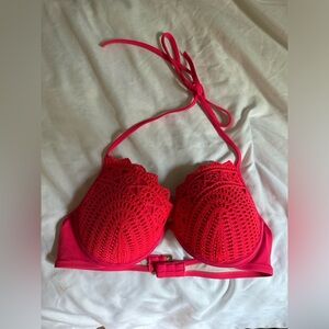 Shade & Shore Halter Bikini Top 36B Hot Pink